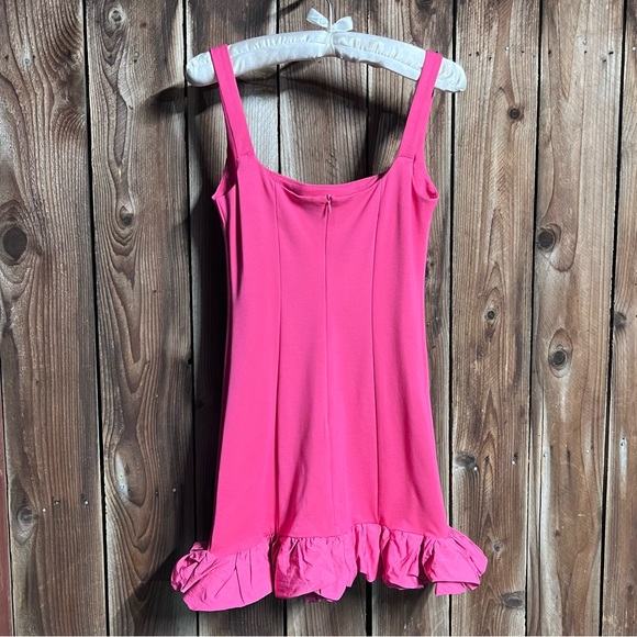 AEL AmyEnjoyLife Hot Pink Girly Dramatic Ruffles Sleeveless Bodycon Dress Sz S - Picture 7 of 10